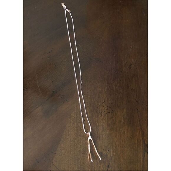 MARC JACOBS - NWOT - Rose-Gold-Plated Wishbone Fashion Necklace. Good Luck Charm - Picture 7 of 16
